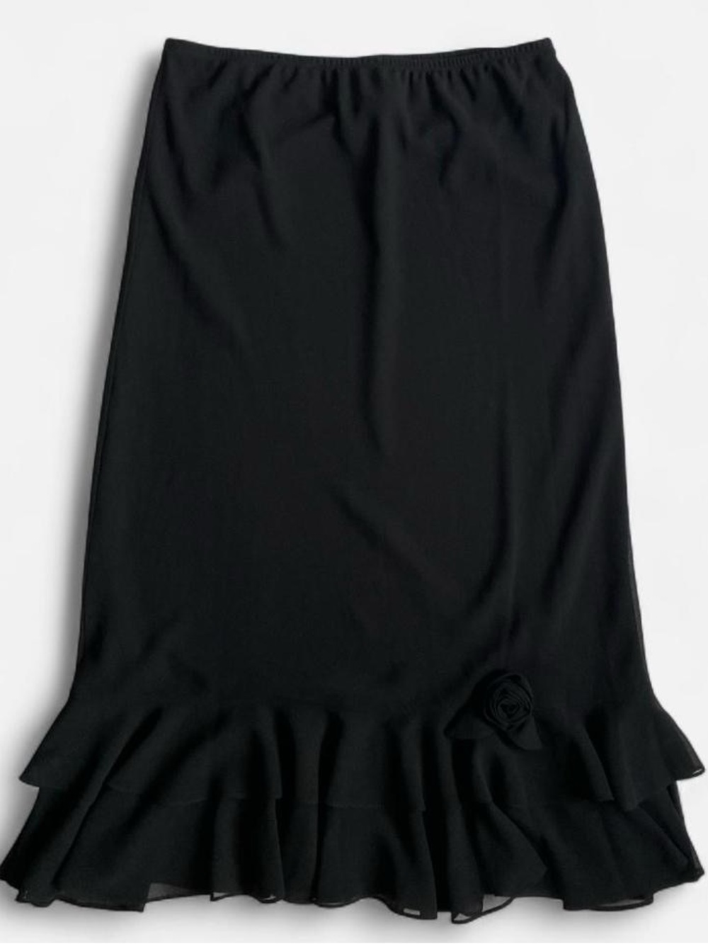 Vintage plus size solid black maxi skirt